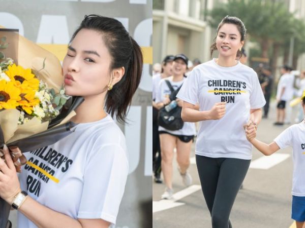 Vũ Thu Phương cùng con gái tham gia Giải chạy vì Bệnh nhi ung thư&nbsp;2024