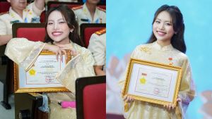 Phương Mỹ Chi vinh dự nhận huy hiệu “Thanh niên tiên tiến làm theo lời&nbsp;Bác”
